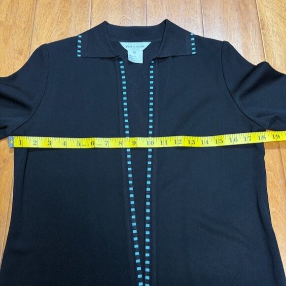 MISOOK Womens Open Front Collared Cardigan Shirt Size XS Preppy Career Classic - Picture 8 of 11